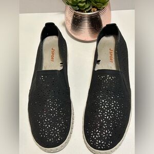 J Sport Black Slip-On Shoes